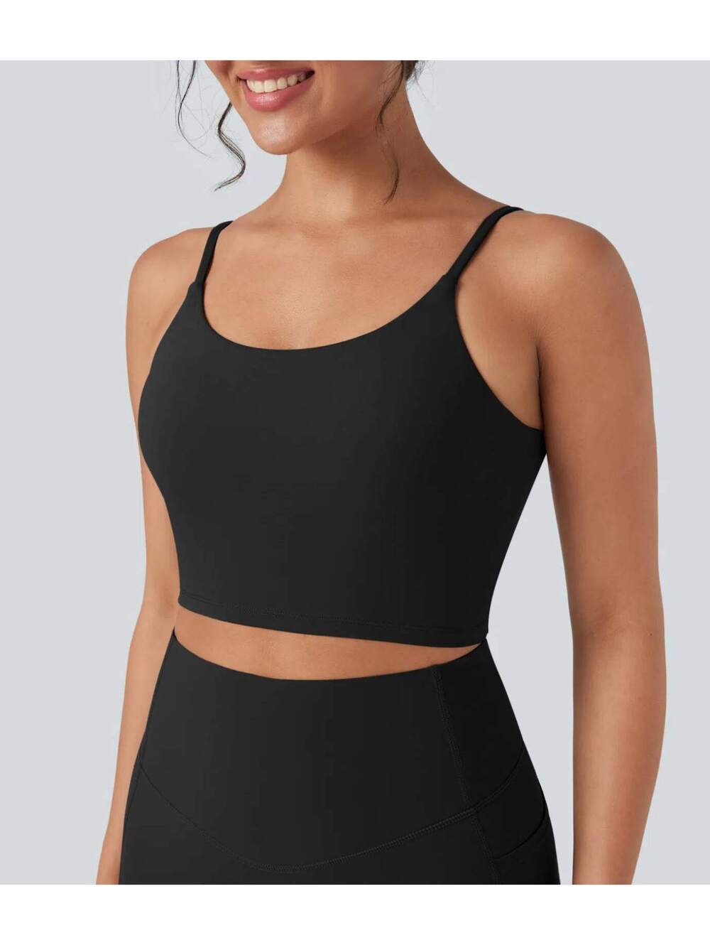 Halara Cropped Yoga Tank Top Black Size XS